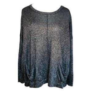 Karen Kane sparkly black and gold dolman sleeve top, scoop neck, size Small